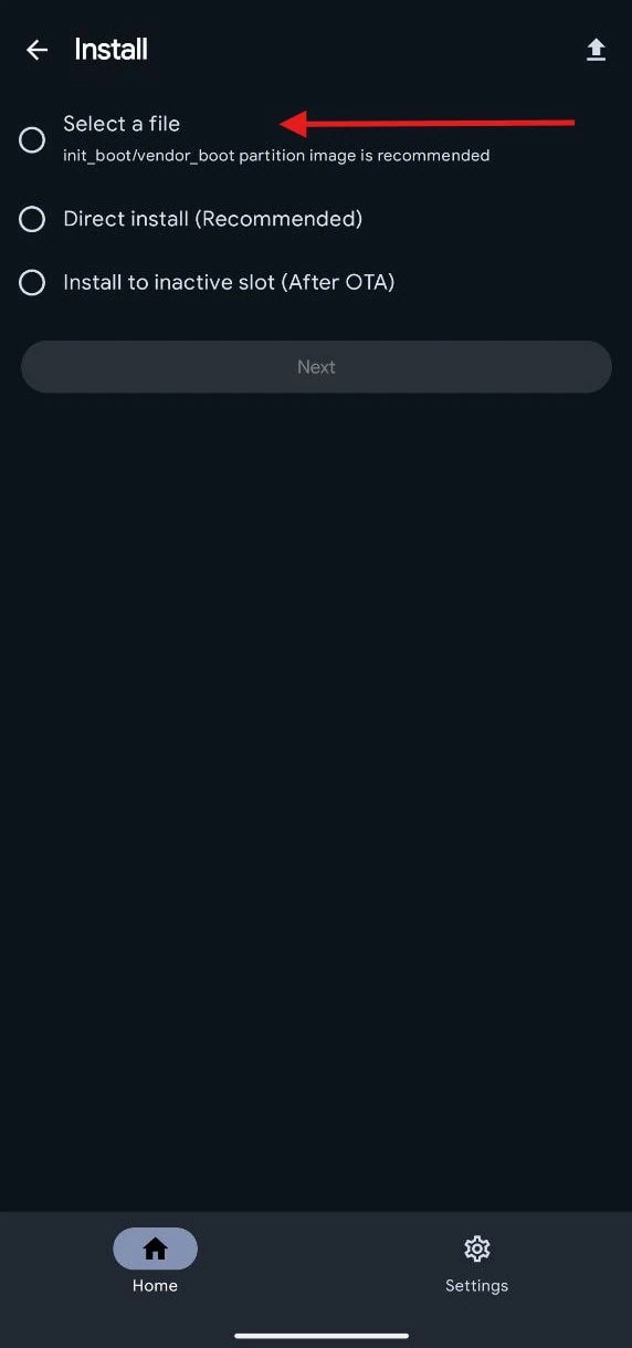KernelSU Next patch boot file