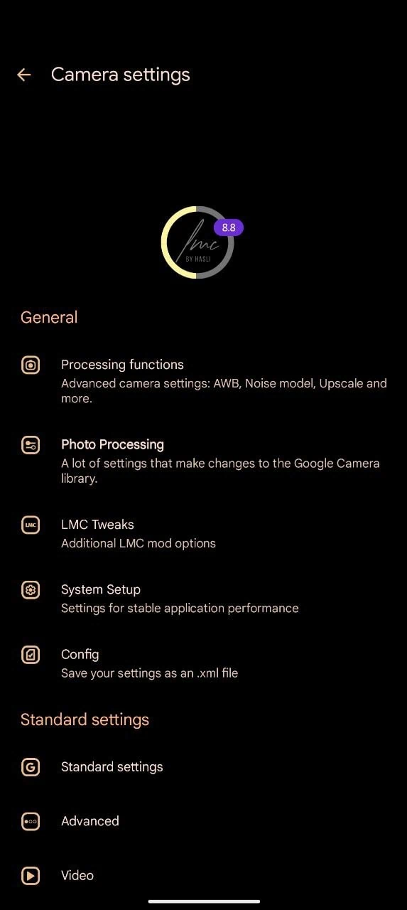 LMC GCAM camera settings