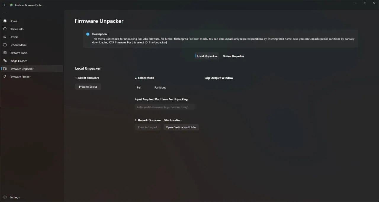 Fastboot Firmware Flasher ota unpacker