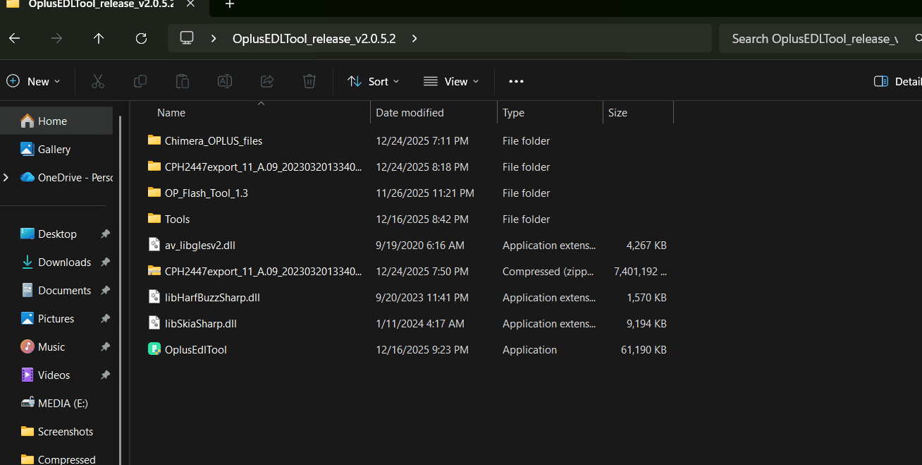 OPLUS EDL Tool EDL Flasher folder