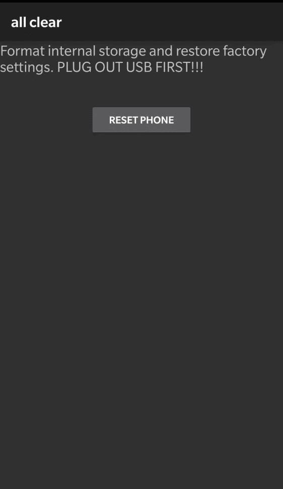 Reset OnePlus Device code