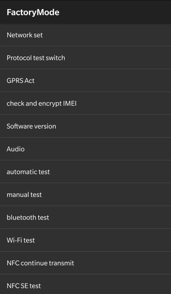 OnePlus Engineering Menu