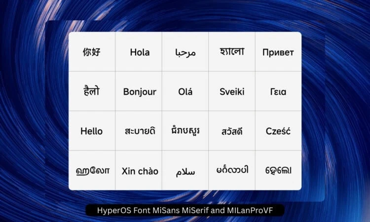 HyperOS Fonts MiSans, MiSerif and MILanProVF Font