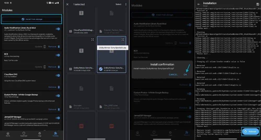 Install Dolby Atmos Magisk Module on Android