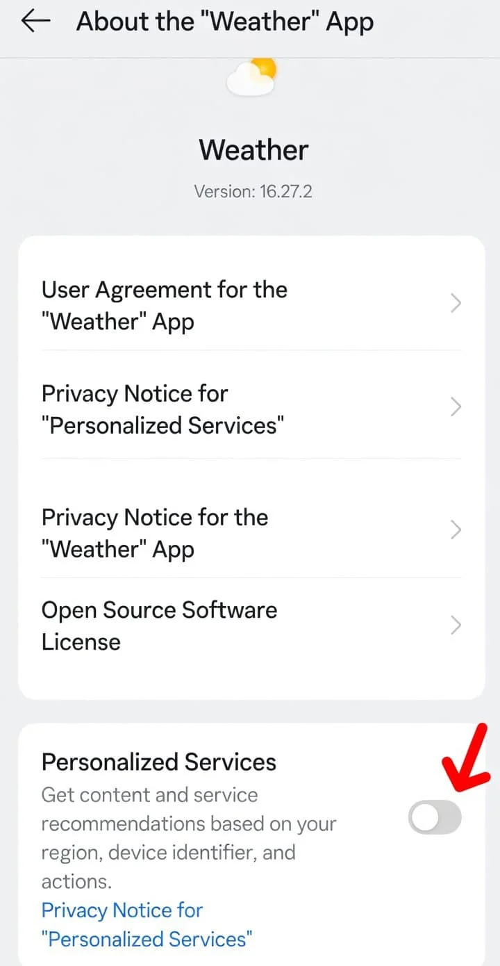 Disable Ads in OPPO Weather App