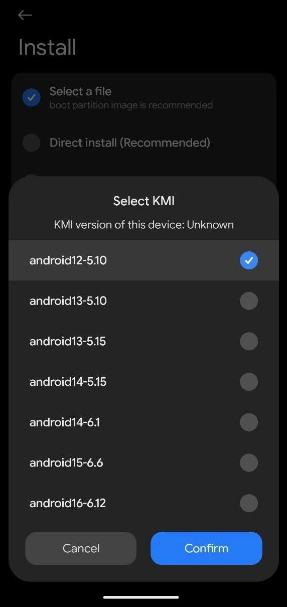 SukiSU-Ultra kmi Boot image patching