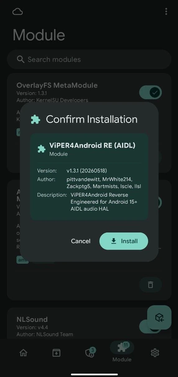 Viper4Android Module install Guide