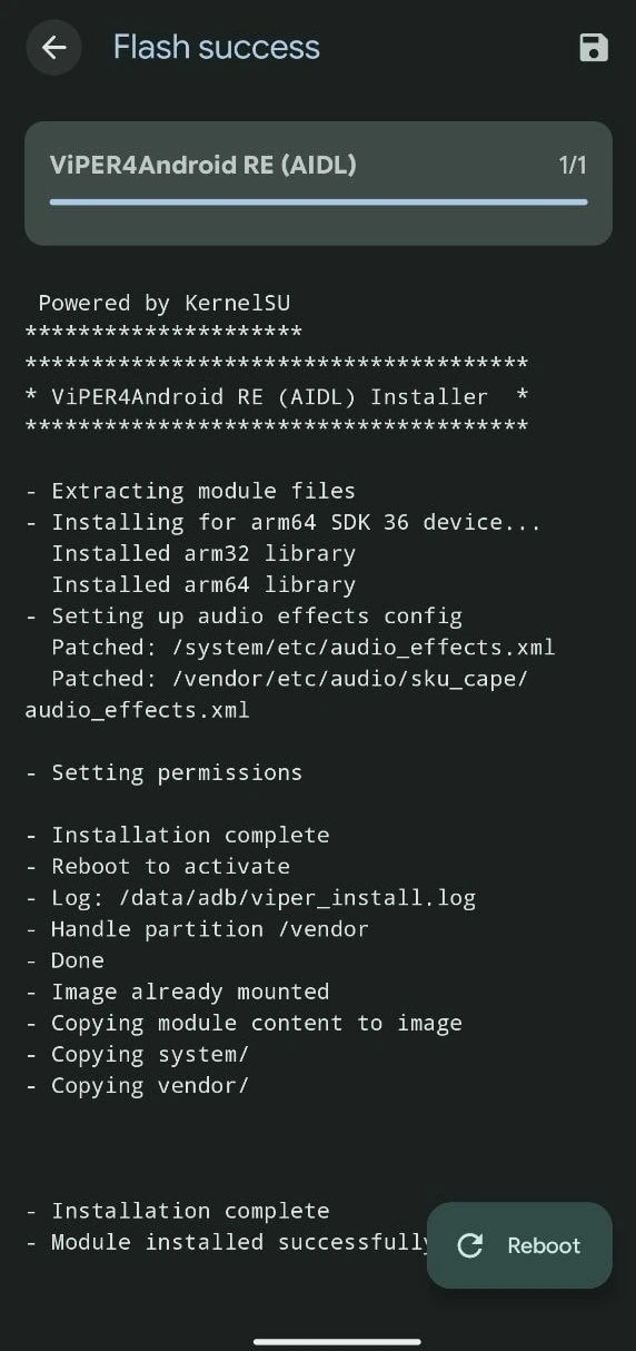 Viper4Android on Android 16 with Module