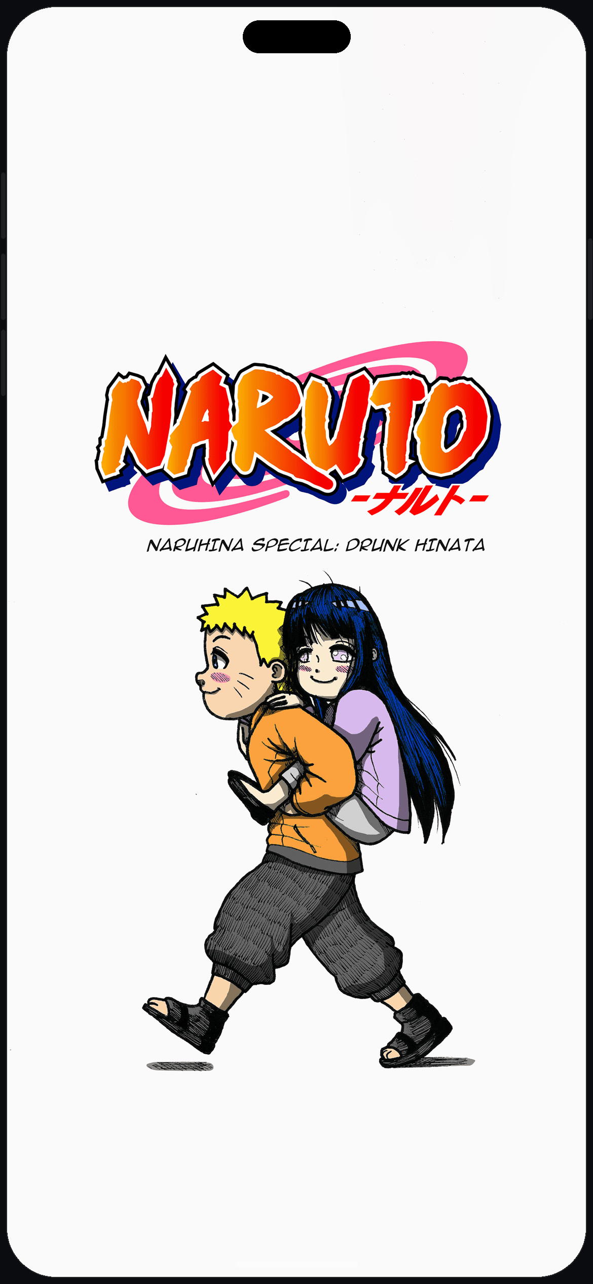 Cute Naruto Light Wallpaper on iPhone 16 mockup