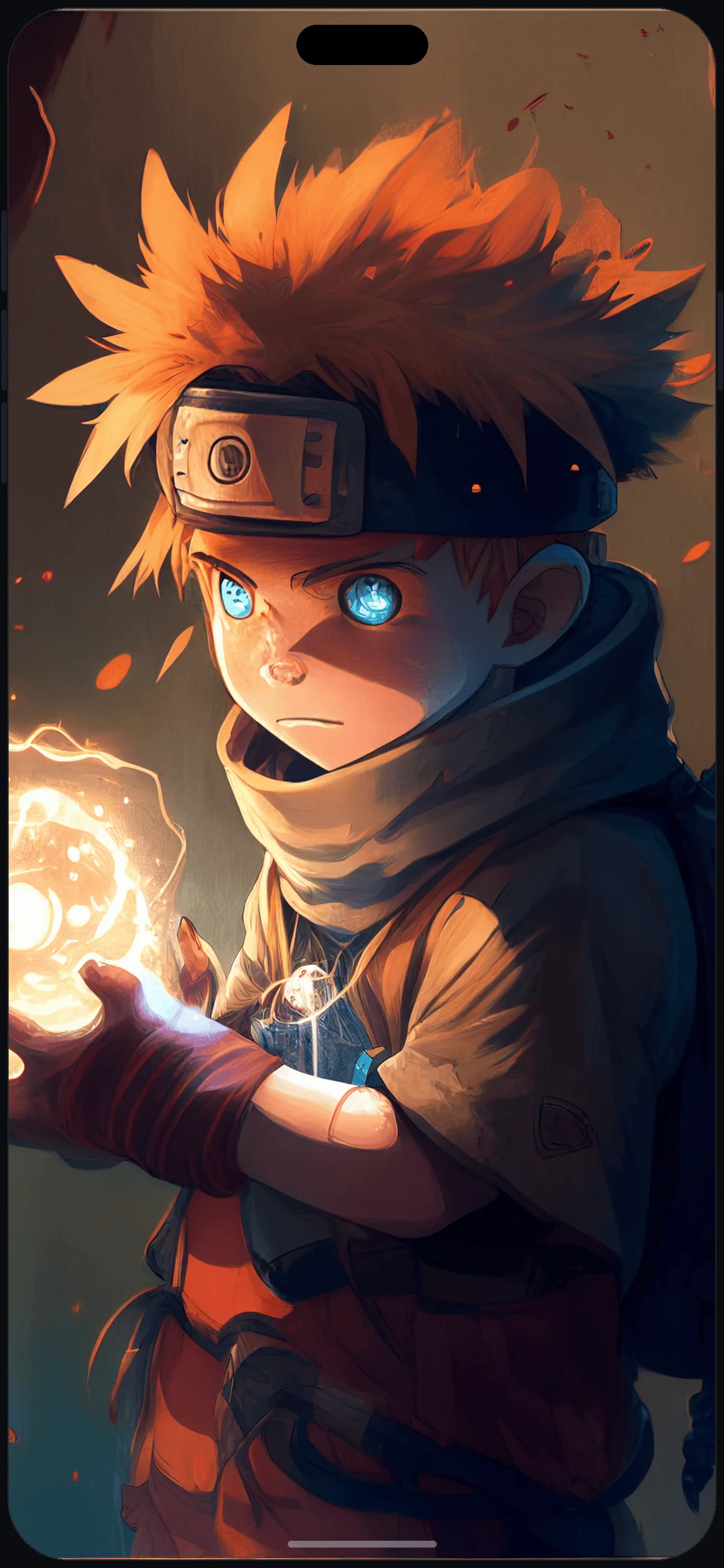 Naruto Rasengan 4K Wallpaper on iPhone 16 mockup