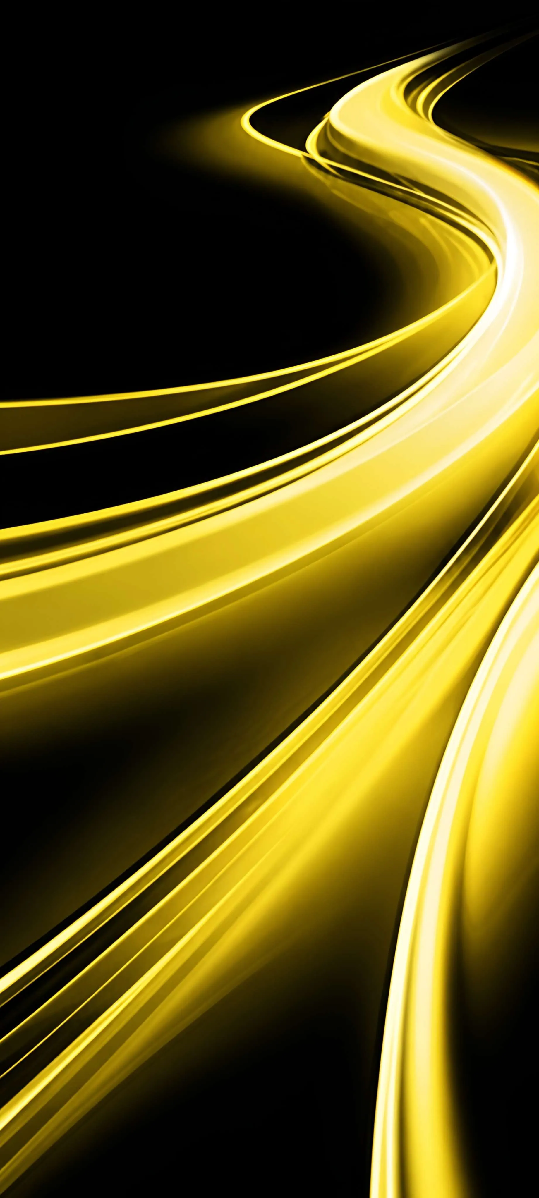 POCO X8 Power Yellow Motion Streaks on Black Wallpaper