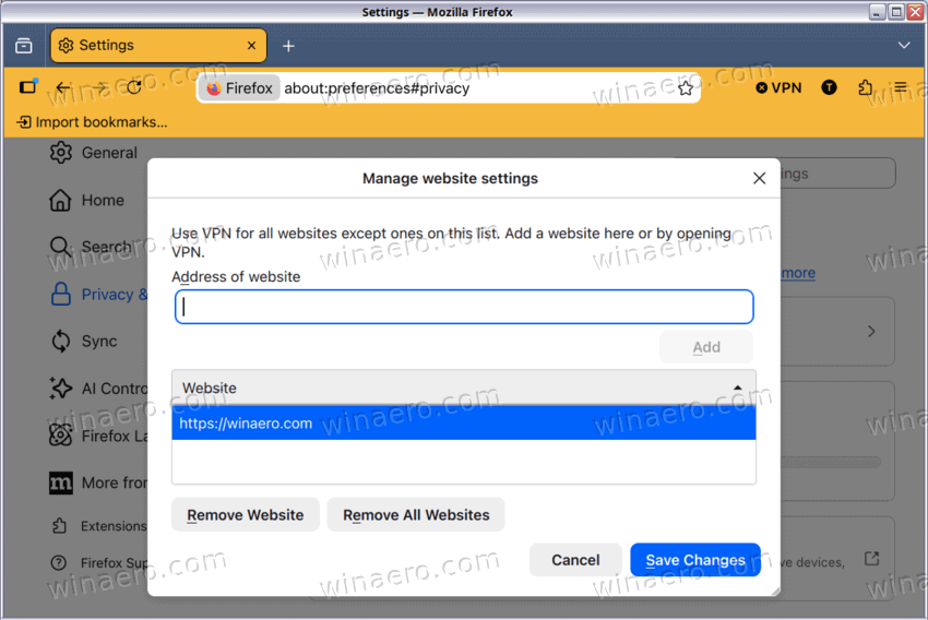 firefox-vpn-bypass-list
