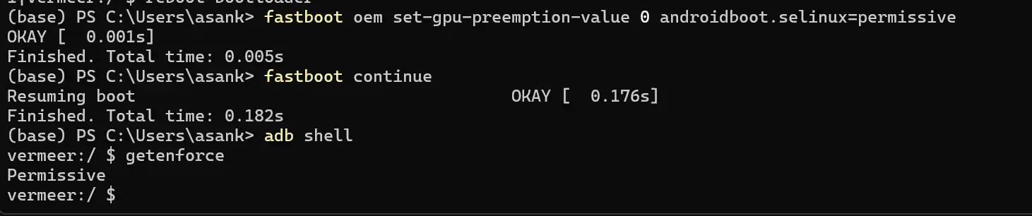 Fastboot terminal command to root Xiaomi without unlocking bootloader - set SELinux permissive