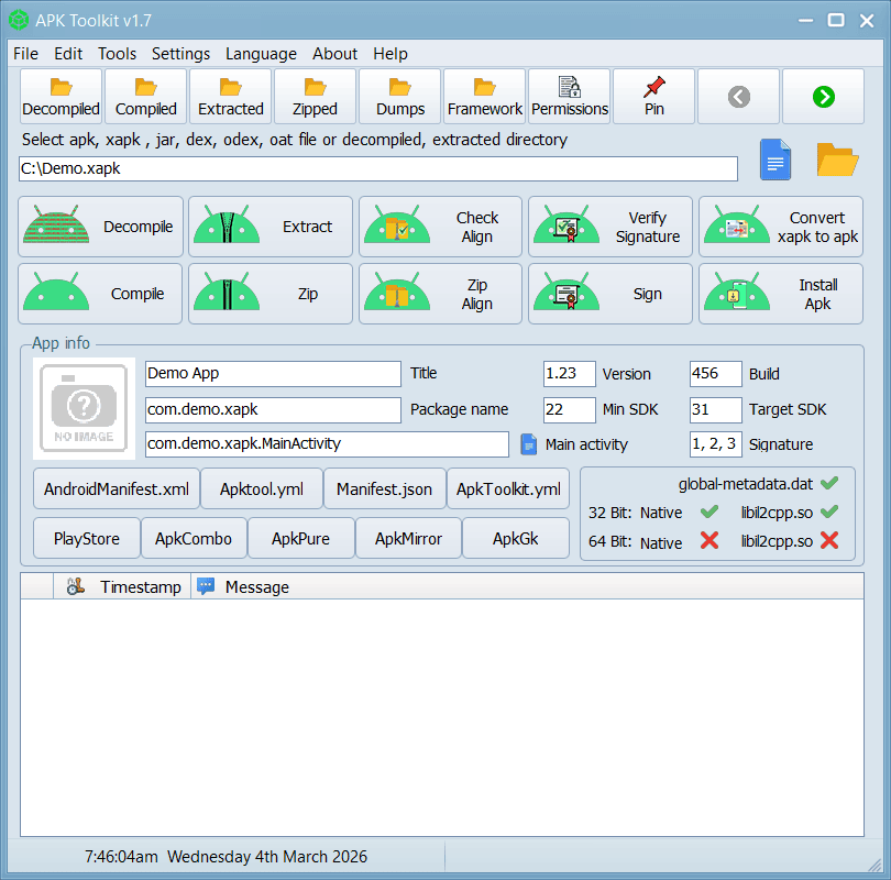 APK Toolkit light theme main window